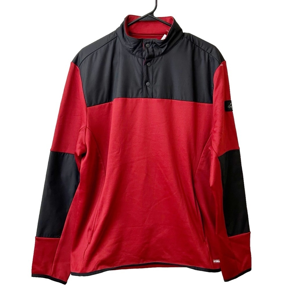 Greg Norman Tasso Elba Hydro‎ Tech Fleece Lined Pullover Golf Medium Red NEW